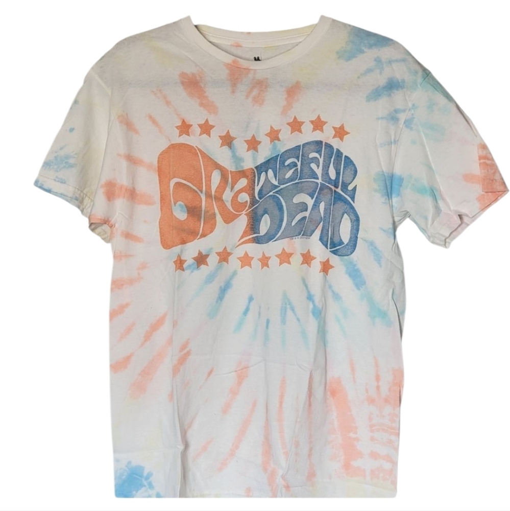 Junk Food Clothing Grateful Dead Peace Sign Tee - Orange‎ and White